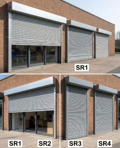 SR1 to SR4-rated security shutters
