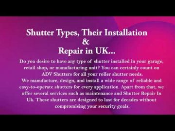 Types of Shutters | shutter Installation in london